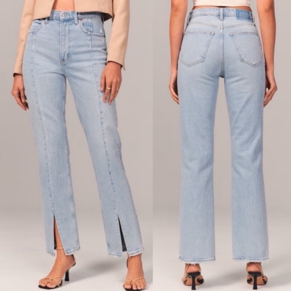 Abercrombie & Fitch Denim - Abercrombie & Fitch High-rise Flare Jean with front splice